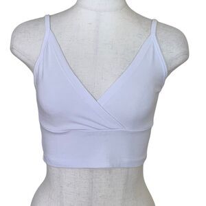 Brandy Melville White Wrap Crop Top